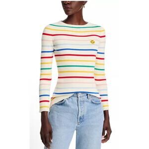 Joshua Sanders Striped Ribbed Crewneck Sweater Sz Small